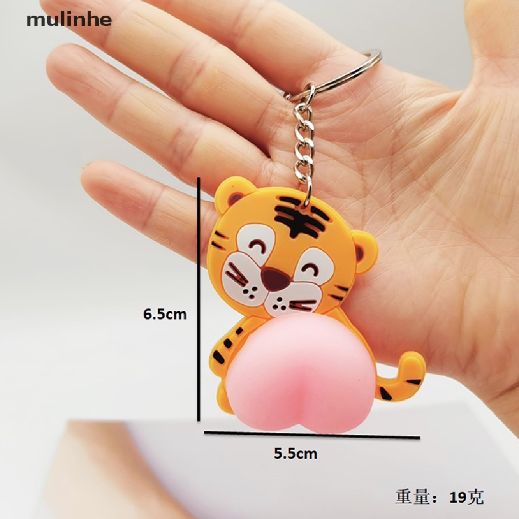 Mulinhe Móc Khóa Ba Lô Silicon Hình Mông Quả Đào Hoạt Hình Dễ Thương