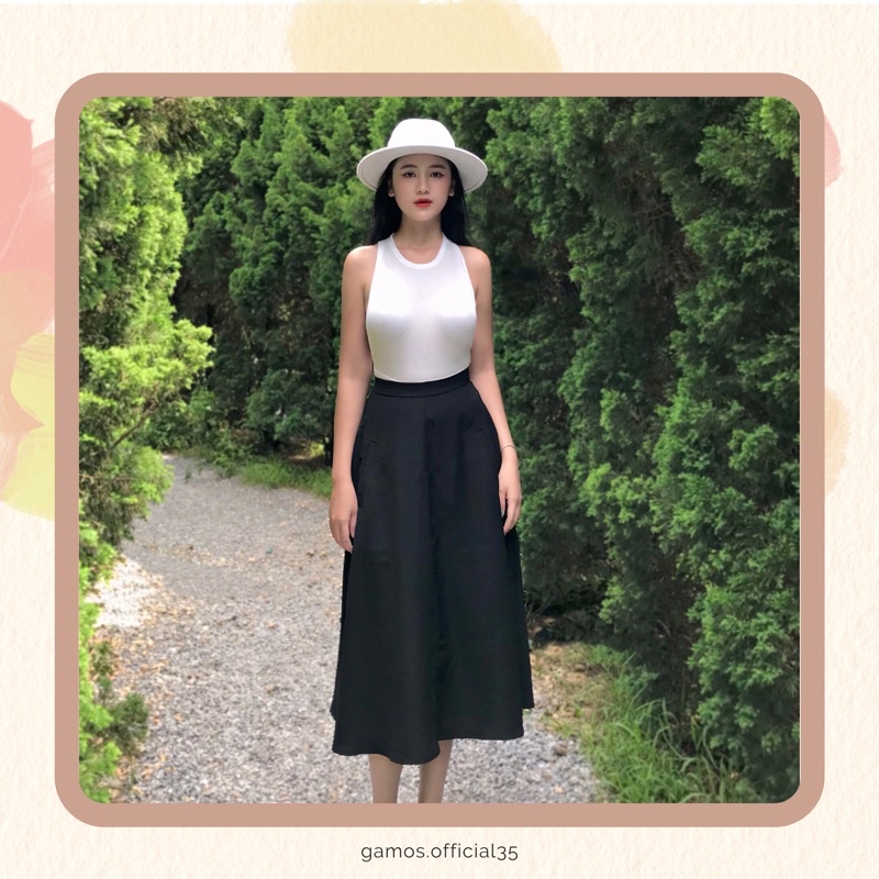 Chân Váy Dài Xoè Đơn Giản Gored Skirt Trendy Gamos