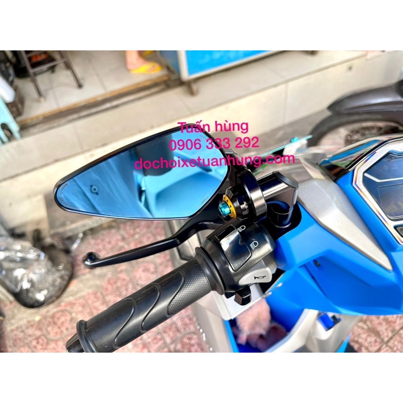 Kính chiếu hậu  M.view v2 full titan gắn xe máy - gương kiểu titan - gương xe máy - đồ chơi xe máy