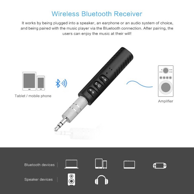 [Mã ELHACE giảm 4% đơn 300K] Thiết bị chuyển đổi âm thanh có dây thành kết nối Bluetooth 4.2