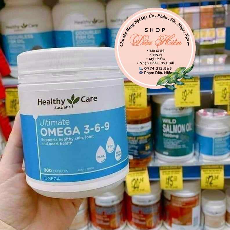 Omega 3 6 9 Healthy Care Ultimate Của Úc (200 Viên)