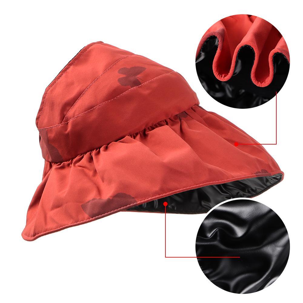 Mũ Lưỡi Trai Nửa Đầu Chống Tia UV Họa Tiết Bướm Có Thể Gấp Gọn Thời Trang Mùa Hè Cho Nữ