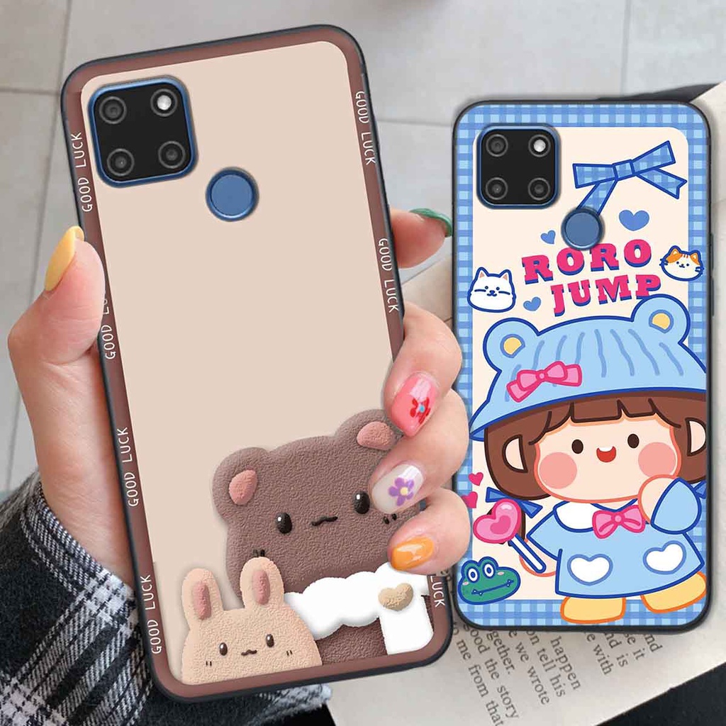 Ốp Realme C12 / C15 bear brick, gấu đáng yêu, dễ thương