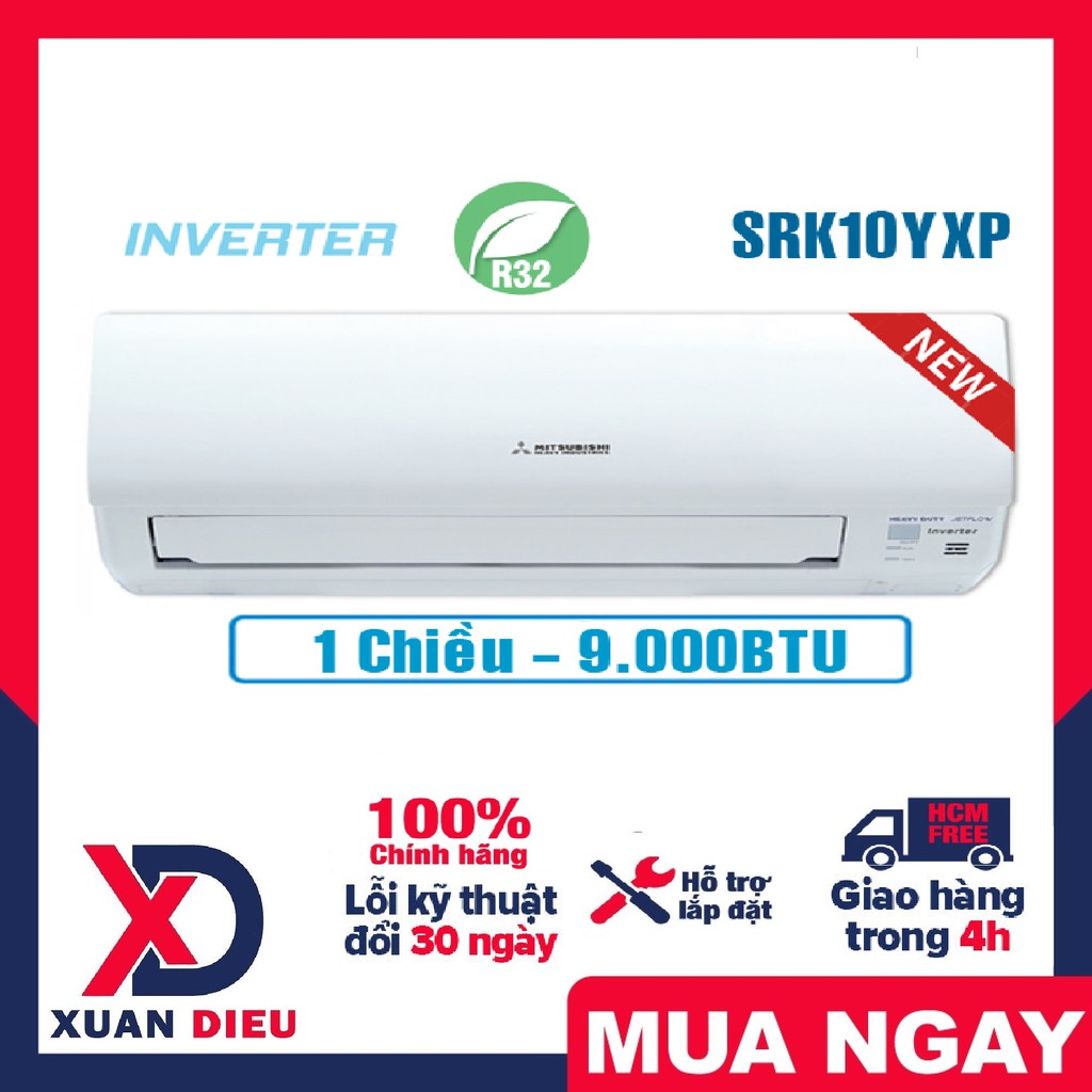 Máy lạnh Mitsubishi Heavy SRK10YXP-W5 (1.0Hp) Inverter Gas R32 Máy Inverter (tiết kiệm điện) - loại 1 chiều chỉ làm lạnh