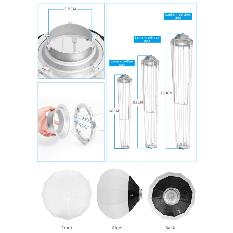 Selens Lồng Đèn Mềm 50 / 65 / 80cm Chuyên Dụng Cho Studio Chụp Ảnh