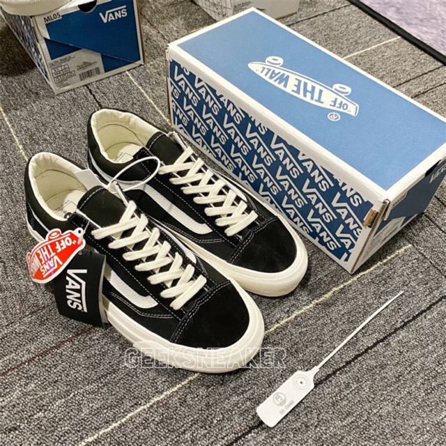 Giày Lười Nam Nữ Vans Caro Giày Vans Vault Old Skool Đen Trắng Full Box Bill