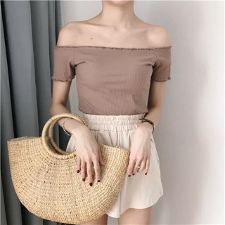 Áo trễ vai thun co dãn ulzzang