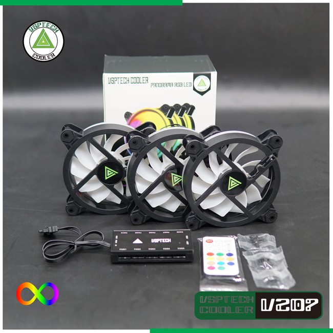 [Mã 254ELSALE giảm 7% đơn 300K] Bộ Kit 3 Fan V207 LED ARGB SUPERPOWER