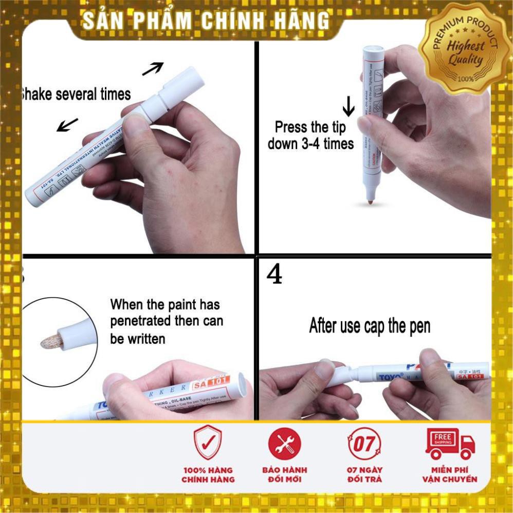 Bút Sơn Toyo Paint Marker - Trang Trí, Vẽ Ký Hiệu Lốp ôtô, Xe Máy, Xe Đạp/ Vẽ Bề Mặt Gỗ, Kim Loại, Nhôm, Kính...