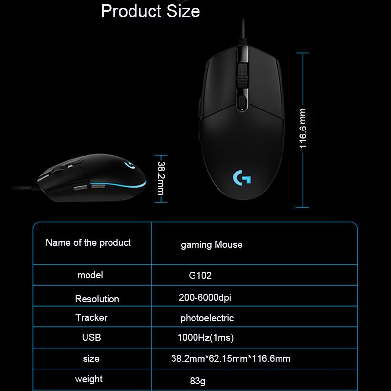 Chuột Gaming Logitech G102 | Logitech G102 Gen 2 Prodigy RGB LED 8.000 Dpi - Chính hãng Digiworld