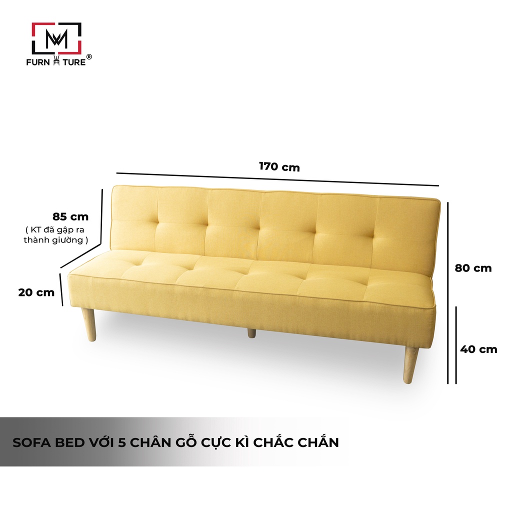 Sofa giường thông minh nhiều màu hàng xuất khẩu thương hiệu MW FURNITURE - Nội thất căn hộ