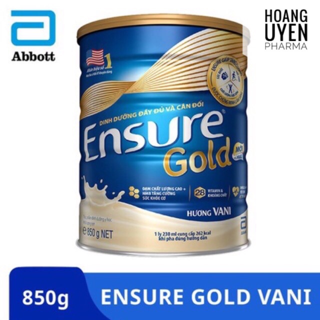 Sữa bột Ensure Gold hương vani - Hộp 800gr