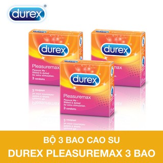 Bộ 3 bao cao su Durex Pleasuremax 3 bao