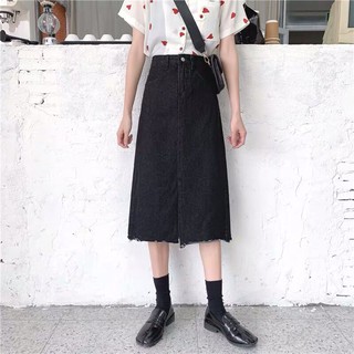 {Order bigsize,s-5xl}Chân váy dáng dài basic xẻ tà xinh xắn