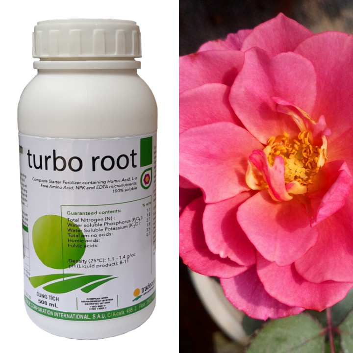 Phân bón turbo root chai 100ml, 500ml, 1000ml, màu đen đậm đặc, phân bón giúp cây ra rễ nhanh, dùng để ươm cây giống