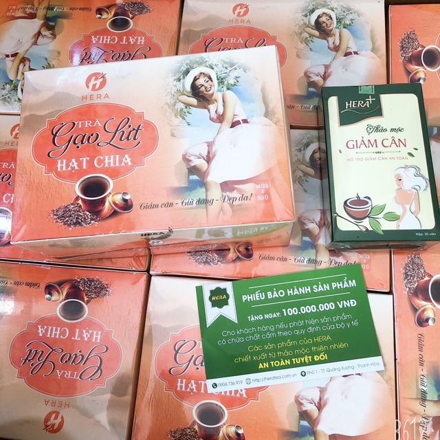 COMBO Hera plus dạng viên+ trà gạo lứt hạt chia+ thước đo+ PBH