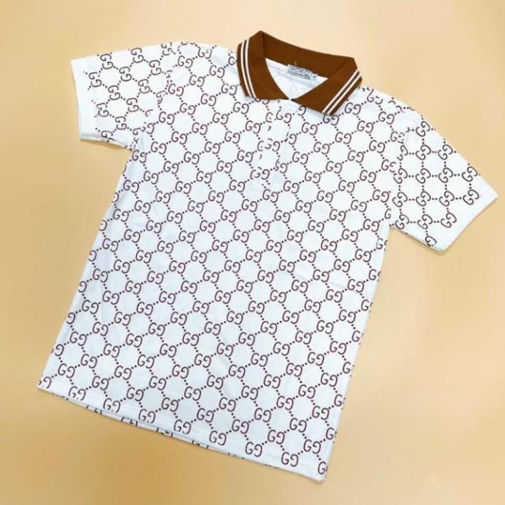 Áo thun nam cổ bẻ in Gucci trước sau chạy viền cổ hàng cao cấp ! ' Đẹp