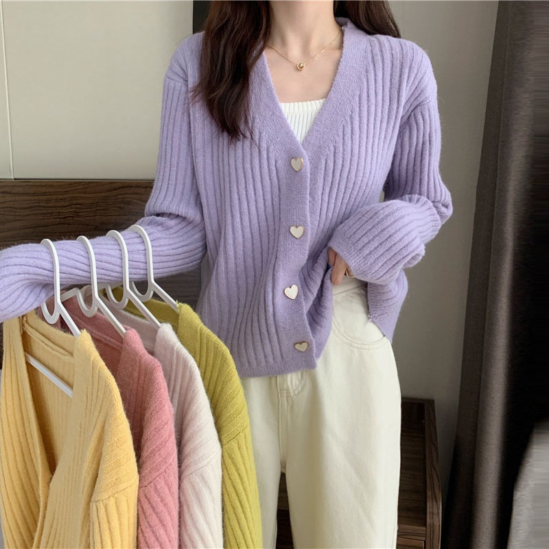 [Hàng Quảng Châu]SP277 Áo khoác cardigan len trái tim