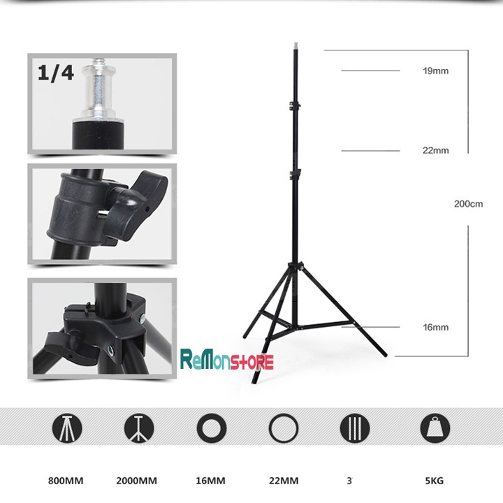 [Mã 273ELHA100K0 hoàn 7% đơn 500K] 2 Softbox đuôi Sứ 4 chuôi 50x70cm - 2 Chân đèn 2m không bao gồm đèn