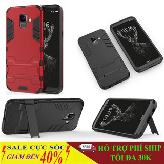 Ốp lưng samsung galaxy a6 2018, a8 2018, a8 plus 2018, j6 2018 chống sốc iron man có chân dựng máy