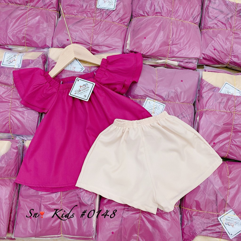 Bộ quần áo bé gái hồng sen size đại 22-35kg