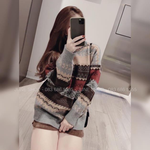 Áo len nữ, áo thổ cẩm len chất bao đẹp hàng cao cấp loại 1 mặc rất ấm form chuẩn dùng mix chân váy hay jean đều xinh | BigBuy360 - bigbuy360.vn