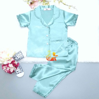 [DEAL SỐC] [NHẬP KIDTET hoàn 15% xu đơn 150k] Đồ Bộ Pijama Phi "Lụa Bèo" Quần Dài Cho Bé - Từ 12kg - 42kg