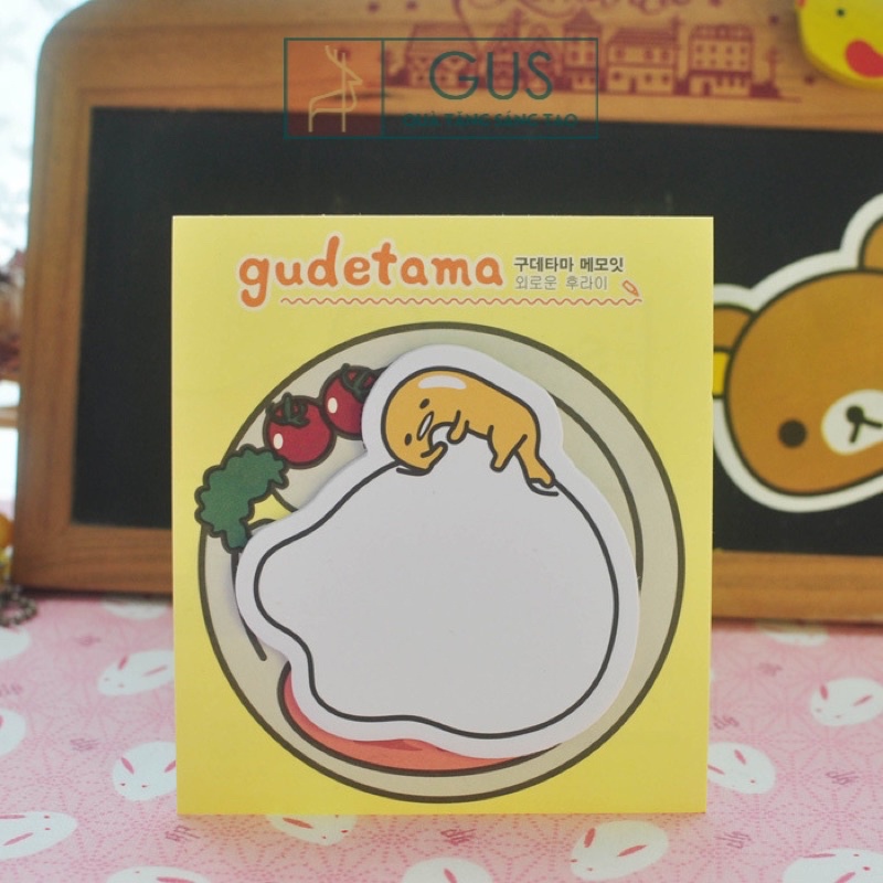 Tập giấy note trứng lười Gudetama, giấy ghi chú đáng yêu Gusshop