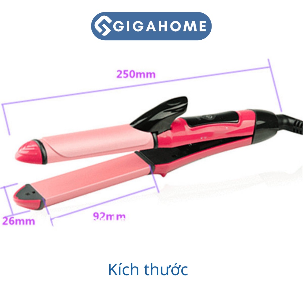 Máy làm tóc 2in1 GIGAHOME Máy uốn duỗi tóc Nova hiện nhiệ độ cao cấp làm xoăn tóc tại nhà 2382