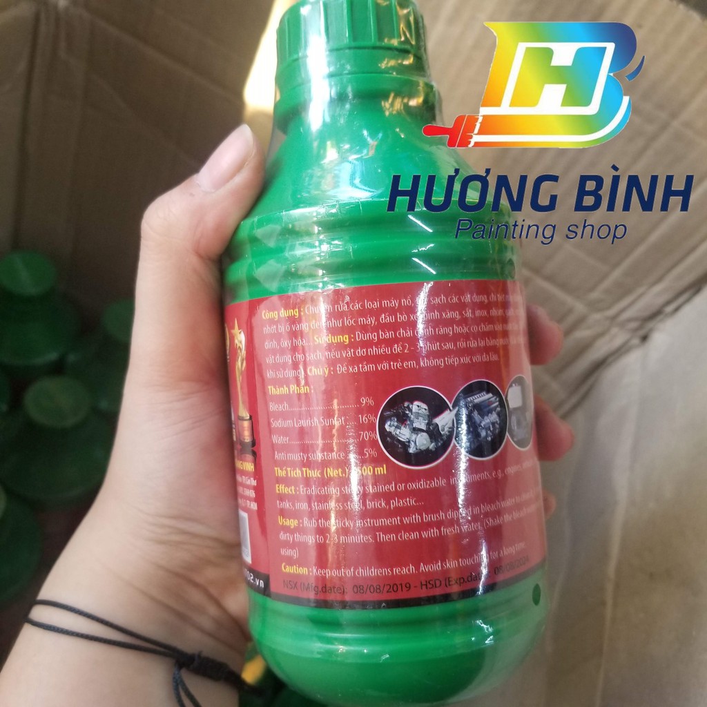 Nước tẩy trắng cực mạnh 702 - chai 500ml ( dùng để vệ sinh lốc máy, đầu bò xe, bình xăng,...)