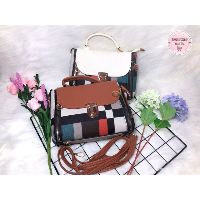 TÚI KẺ XẺ KHOÁ PHỐI MÀU SIÊU XINH , TÚI VINTAGE HÀN QUỐC , TÚI XÁCH NỮ GIÁ RẺ