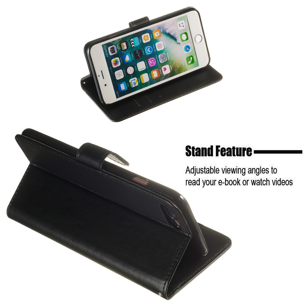 Bao nắp gập chất da trơn màu cho điện thoại iPhone 5 5s se 6 6s 7 8 Plus | BigBuy360 - bigbuy360.vn