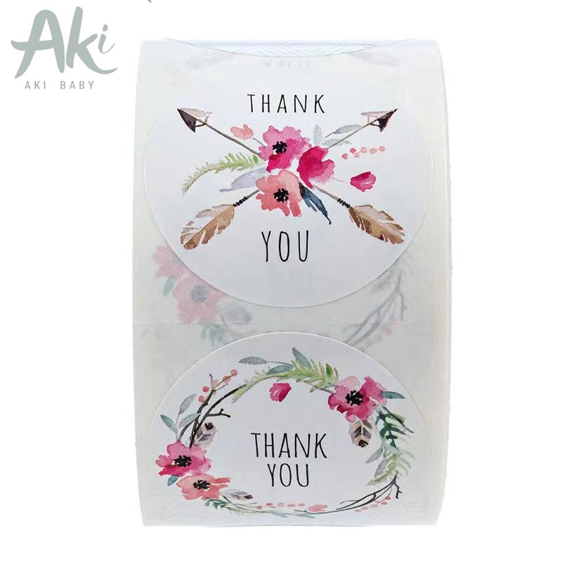 [Bán lẻ 10 tem] Tem cảm ơn thank you sticker 2.5cm xinh xắn dán đồ handmade gói quà ý nghĩa