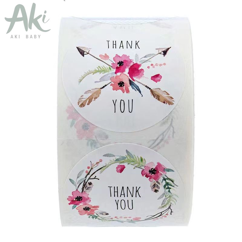 Tem cảm ơn thank you sticker 2.5cm xinh xắn dán đồ handmade gói quà ý nghĩa