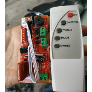 Bộ mạch và remote biến quạt thường thành quạt điều khiển từ xa.