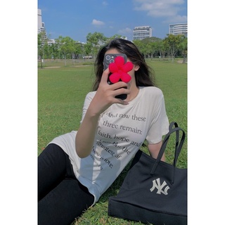 Áo thun nữ tay ngắn in chữ dáng form suông basic vnxk21