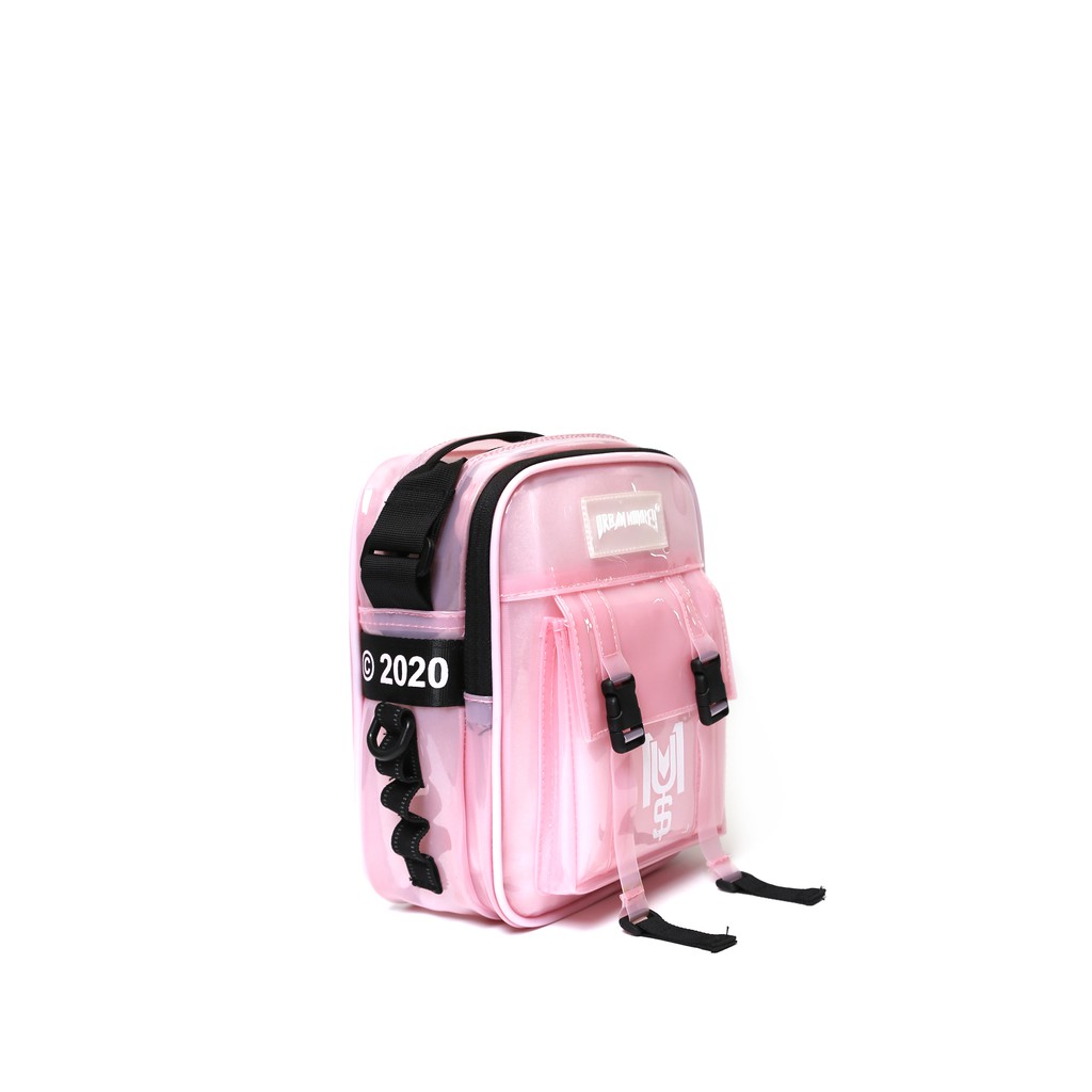 Túi Đeo Chéo URBAN MONKEY PVC Trong Suốt Chống Nước Màu Hồng