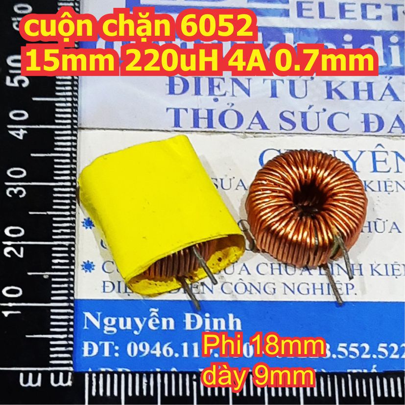 5 cái cuộn dây, cuộn chặn 6052 15mm 220uH 4A 0.7mm kde2316