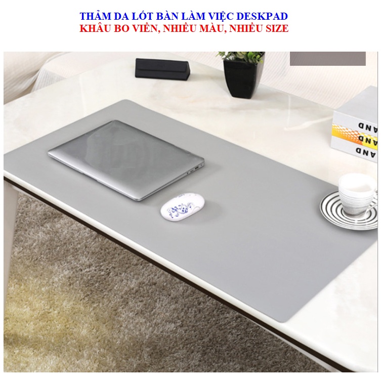 Thảm Da Deskpad Tấm Lót Bàn Làm Việc Bo Viền Mềm Mịn Chống Nước
