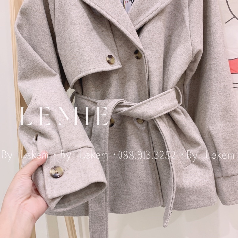 Áo Khoác Dạ Cổ Vest Kèm Dây Đai Thắt Eo Phong Cách VinTage Hàn Quốc ❤️