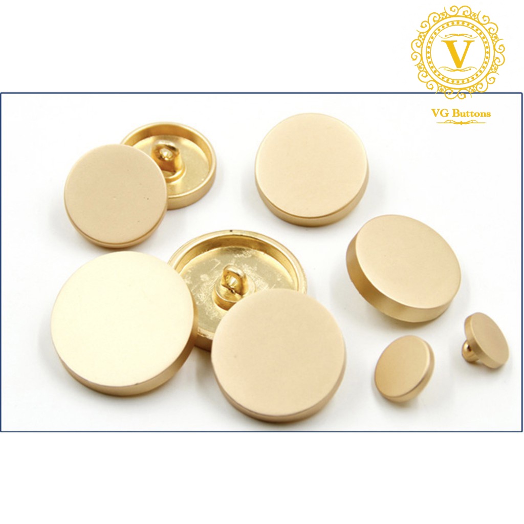 Vgbuttons Nút kim loại, khuy áo phẳng, mầu vàng / bạc / đen đủ size 15mm / 18mm / 20mm / 23mm / 25mm / 28mm