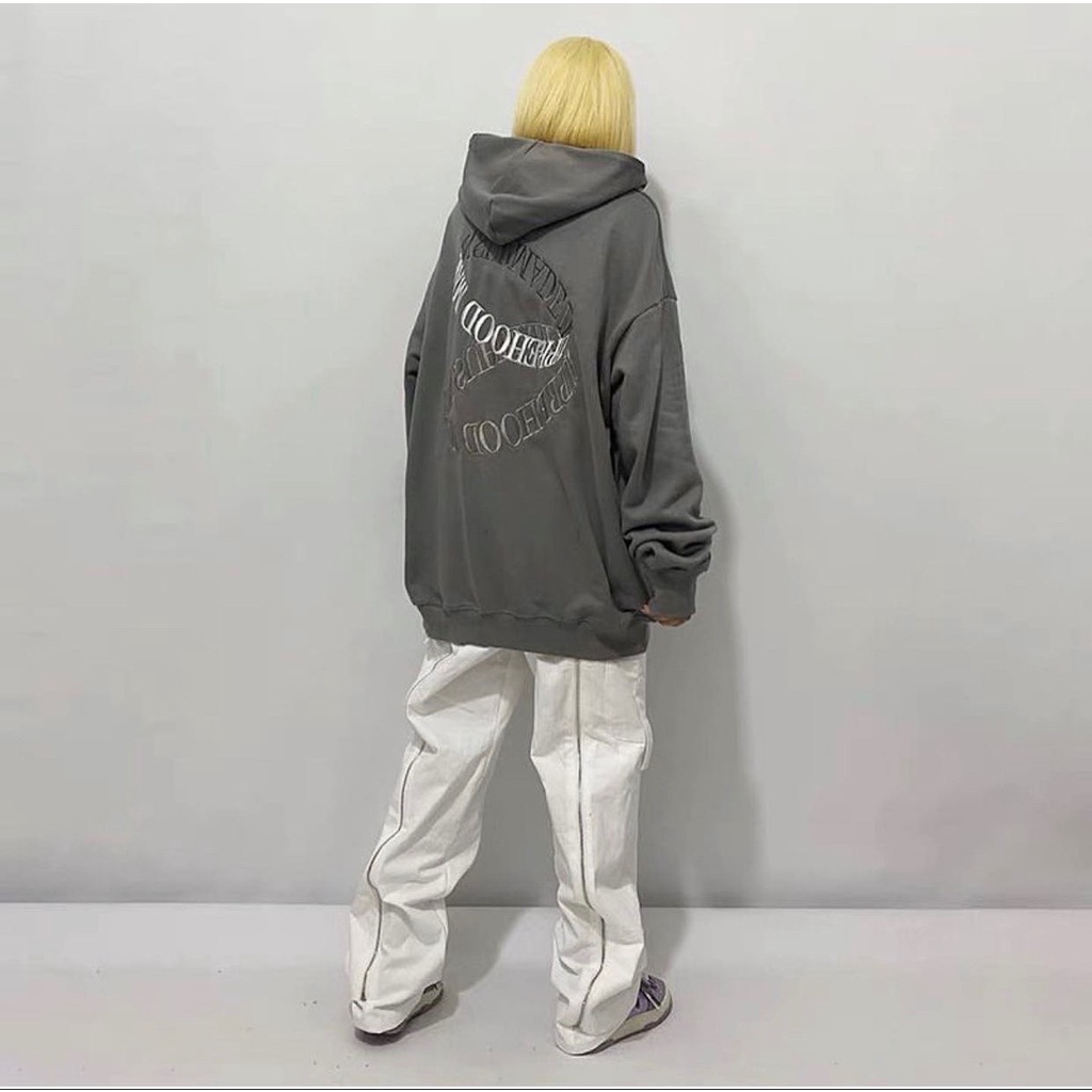 Áo khoác hoodie zip nỉ bông UNISEX nam nữ form rộng dày dặn có mũ có dây khóa kéo đen nâu ghi be