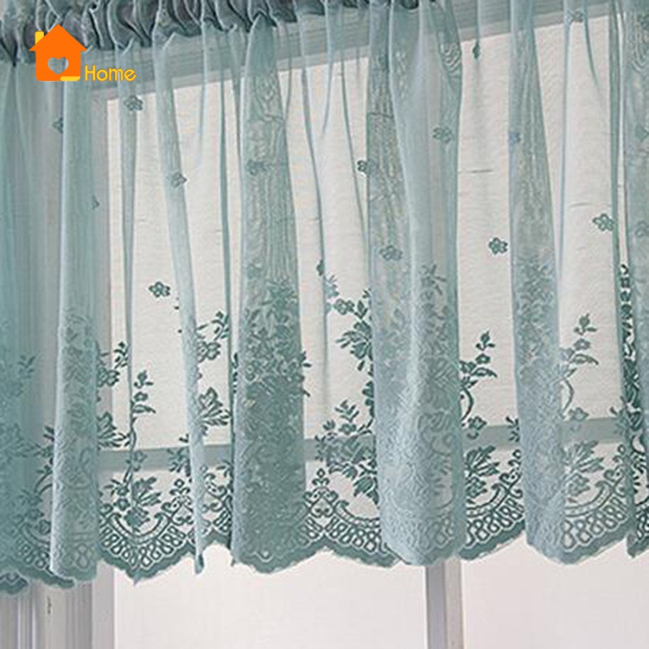 Rèm cửa sổ VảI Voan Thêu Hoa Sang TrọNg 130x41cm