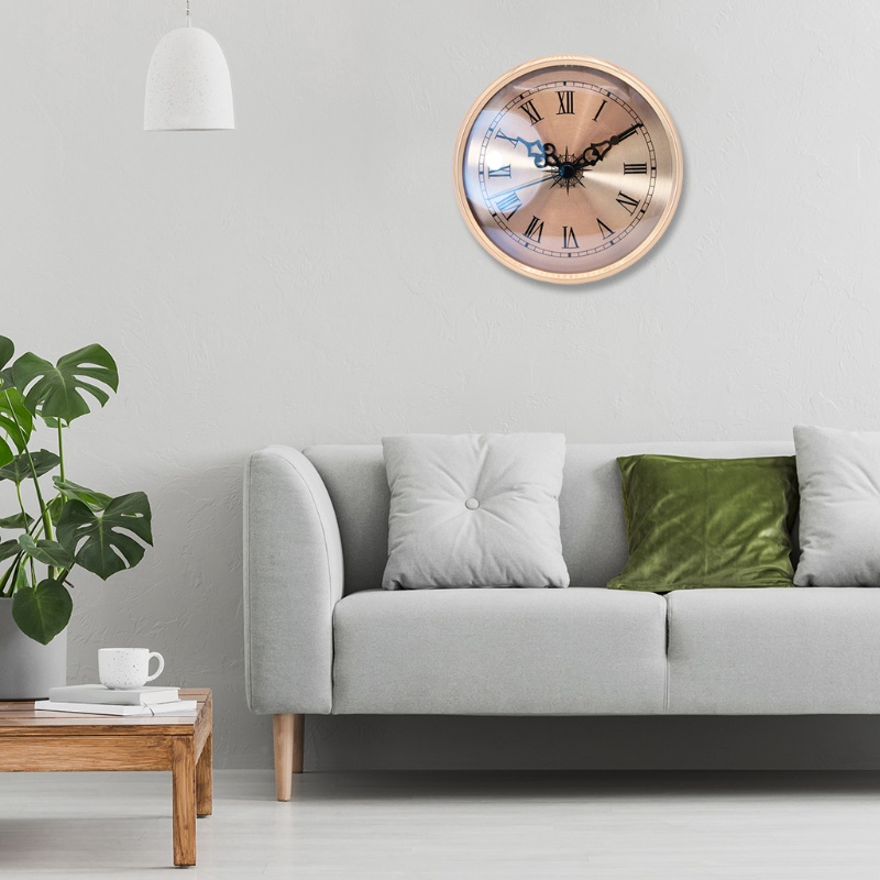Đồng Hồ Treo Tường Hình Tròn 108mm Bằng Kim Loại Phong Cách Cổ Điển Độc Đáo