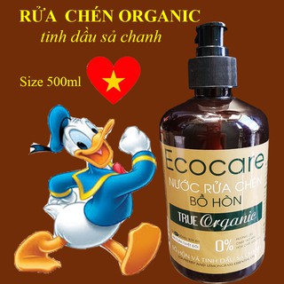 Nước rửa chén hữu cơ Bồ Hòn Ecocare tinh dầu Sả Chanh 500mL thương hiệu ecocare