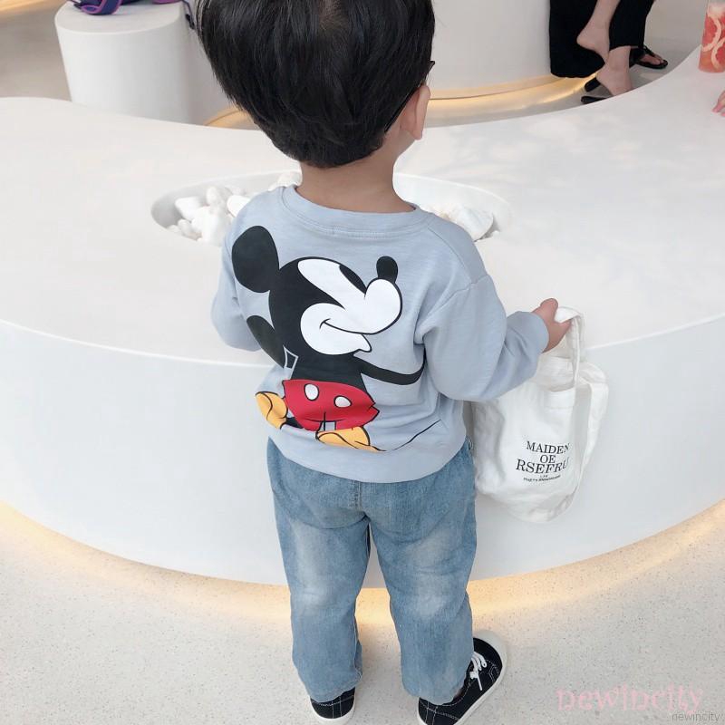 Áo thun tay dài hoạ tiết hoạt hình phong cách Hàn Quốc cho bé