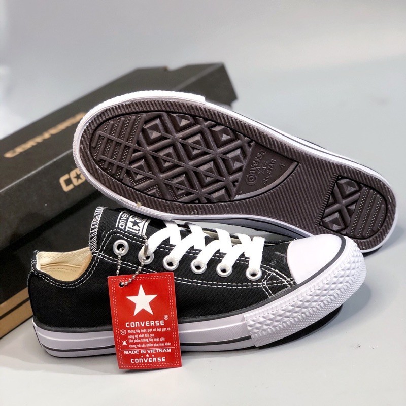 Giày thể thao cvs đen đế trắng cổ thấp nam nữ hàng chuẩn | BigBuy360 - bigbuy360.vn