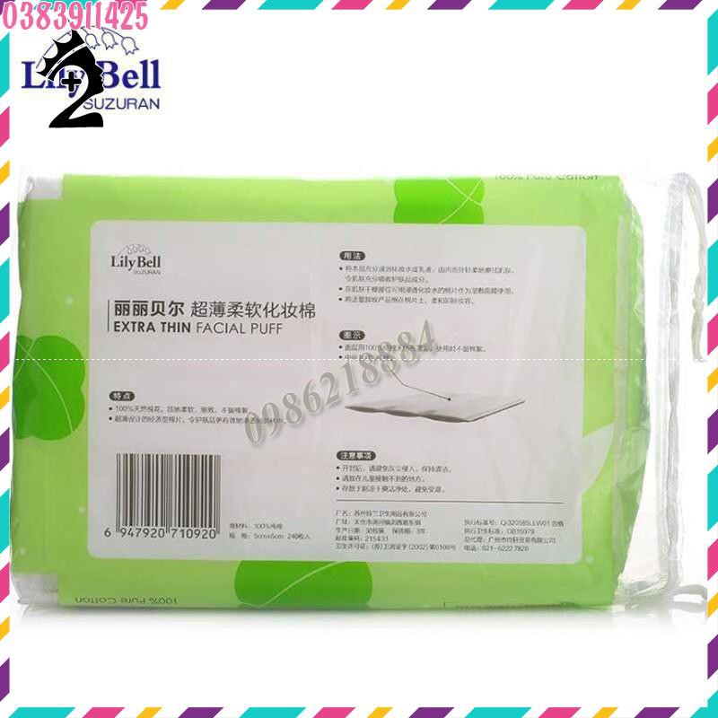 Bông tẩy trang Lily Bell vỏ xanh Extra Thin 240 miếng TPP | BigBuy360 - bigbuy360.vn