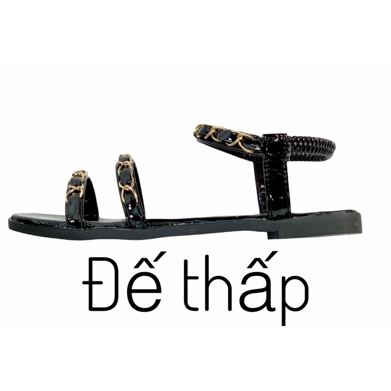 Dép nữ quai hậu .sandal nữ quai xích chun sau gót đế thấp thời trang hot