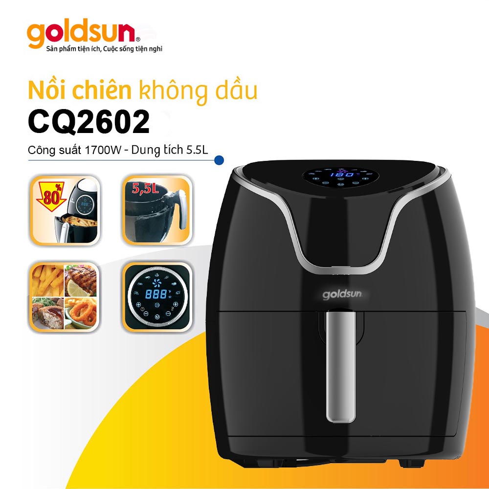 Nồi chiên không dầu Goldsun CQ2602, Nồi chiên ko dầu chính hãng bảo hành 12 tháng lỗi đổi mới trong 07 ngày 10101168